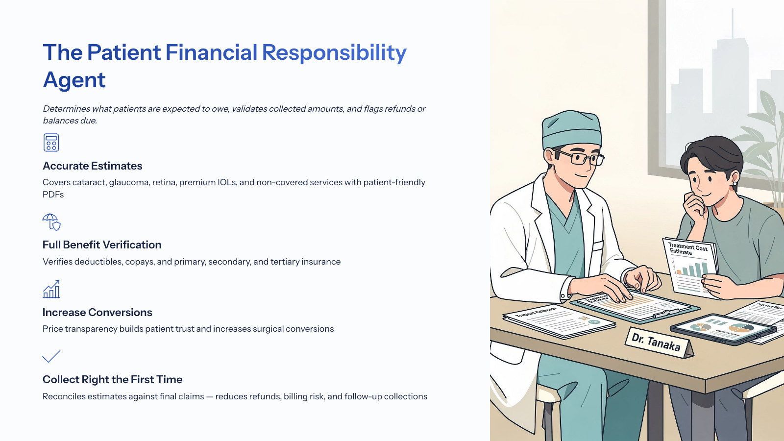 The Patient Financial Responsibility Agent slide from Revival Health